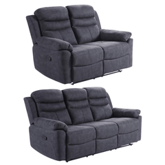 Conway Grey Fabric Manual Recliner 3+2 Seater Sofa Set