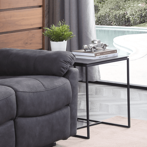 Conway Grey Fabric Manual Recliner 3+1 Seater Sofa Set