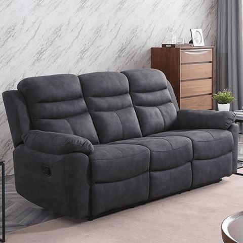 Conway Grey Fabric Manual Recliner 3+1 Seater Sofa Set