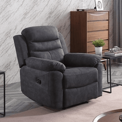 Conway Grey Fabric Manual Recliner Armchair