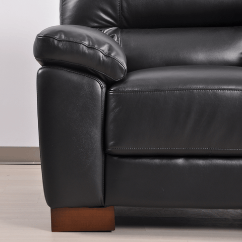 Dalmore Genuine Leather Black 2 Seater Sofa