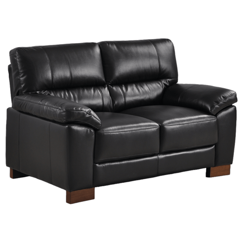 Dalmore Genuine Leather Black 2 Seater Sofa