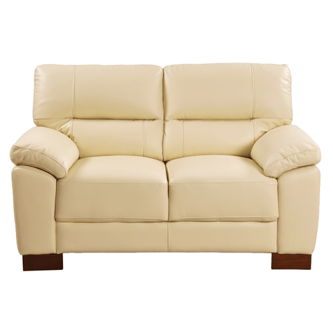 Dalmore Genuine Leather Cream 2 Seater Sofa