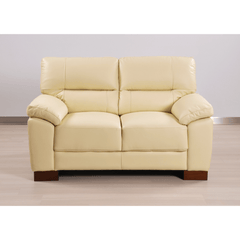 Dalmore Genuine Leather Cream 2 Seater Sofa