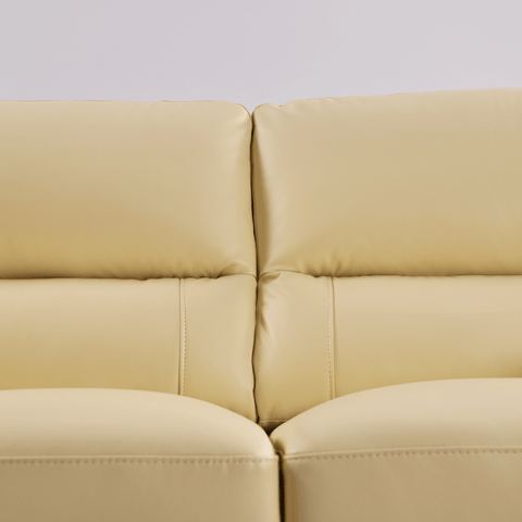 Dalmore Genuine Leather Cream 2 Seater Sofa