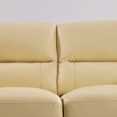 Dalmore Genuine Leather Cream 2 Seater Sofa