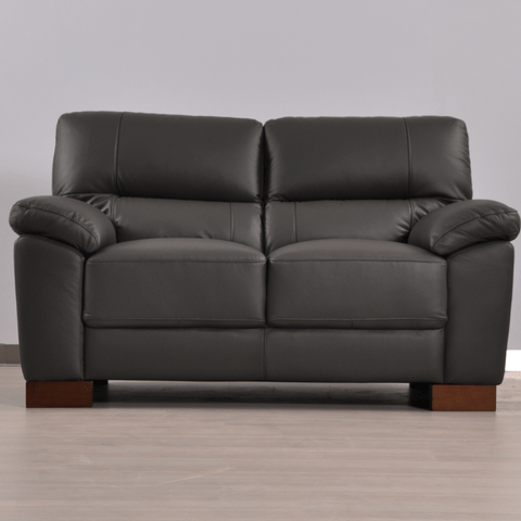 Dalmore Genuine Leather Grey 2 Seater Sofa