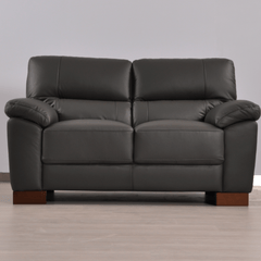 Dalmore Genuine Leather Grey 2 Seater Sofa