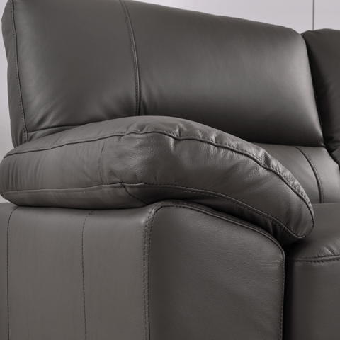 Dalmore Genuine Leather Grey 2 Seater Sofa