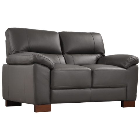 Dalmore Genuine Leather Grey 2 Seater Sofa