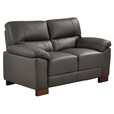 Dalmore Genuine Leather Grey 2 Seater Sofa