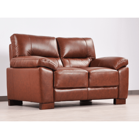Dalmore Genuine Leather Tan 2 Seater Sofa
