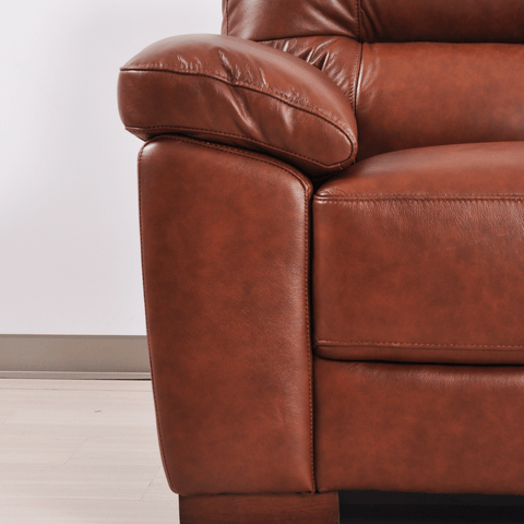 Dalmore Genuine Leather Tan 2 Seater Sofa
