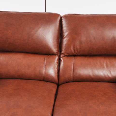Dalmore Genuine Leather Tan 2 Seater Sofa
