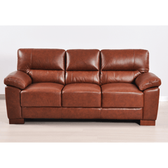 Dalmore Genuine Leather Tan 3 Seater Sofa