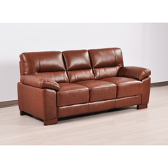 Dalmore Genuine Leather Tan 3 Seater Sofa