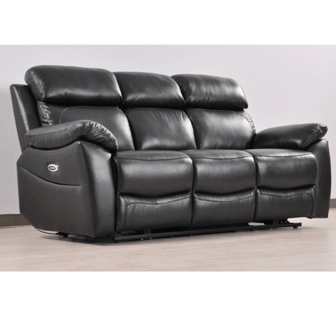 Dandrea Genuine Leather Black Electric Power Recliner 3 Seater