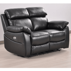 Dandrea Genuine Leather Black  Electric Power Recliner 2 Seater
