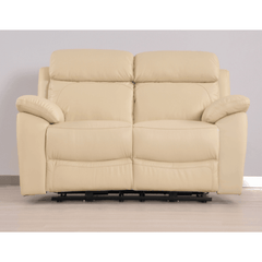 Dandrea Genuine Leather Cream Electric Power Recliner 2 Seater Sofa