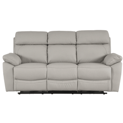 Dandrea Genuine Leather Light Grey Electric Power Recliner 3 Seater Sofa