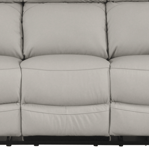 Dandrea Genuine Leather Light Grey Electric Power Recliner 3 Seater Sofa