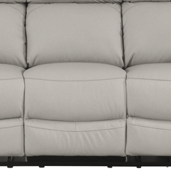 Dandrea Genuine Leather Light Grey Electric Power Recliner 3 Seater Sofa