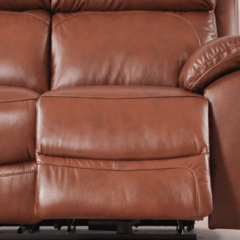 Dandrea Genuine Leather Tan  Electric Power Recliner 2 Seater Sofa