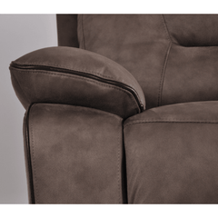 Foster Brown Fabric Electric Recliner 3 Seater Sofa