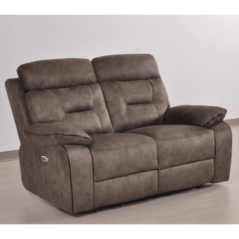 Foster Brown Fabric Electric Recliner 2 Seater