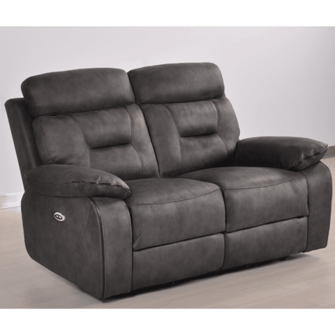 Foster Dark Grey Fabric Electric Recliner 2 Seater Sofa