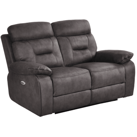 Foster Dark Grey Fabric Electric Recliner 2 Seater Sofa