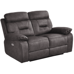 Foster Dark Grey Fabric Electric Recliner 2 Seater Sofa
