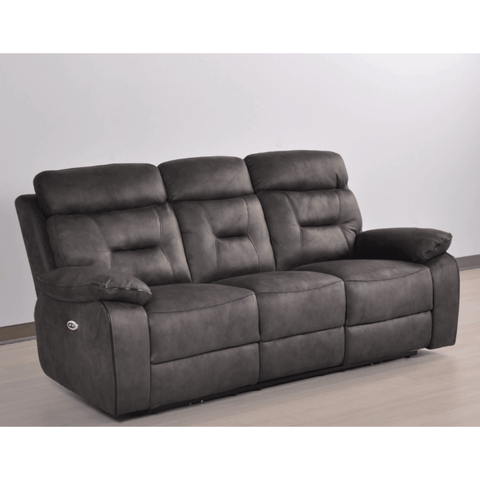 Foster Dark Grey Fabric Electric Recliner 3 Seater Sofa