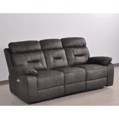 Foster Dark Grey Fabric Electric Recliner 3 Seater Sofa