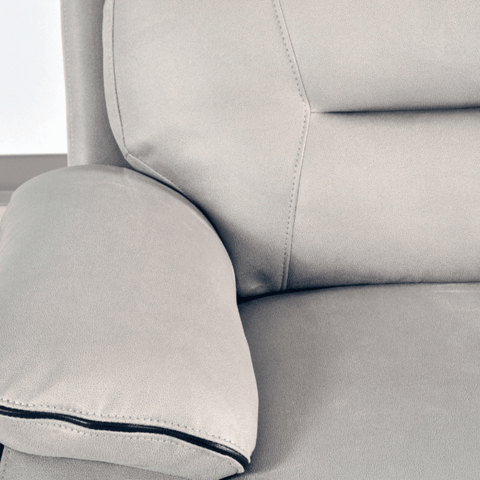 Foster Light Grey Fabric Electric Recliner 2 Seater Sofa