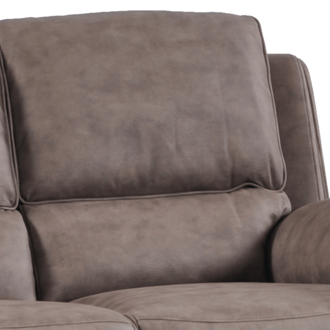 Maple Brown Suede Fabric Electric Recliner 3 Seater Sofa