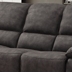 Maple Grey Suede Fabric Electric Recliner 2 Seater Sofa