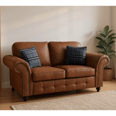 Oakland Tan Suede 2 Seater Sofa