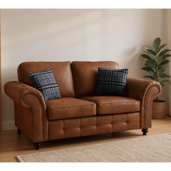 Oakland Tan Suede 2 Seater Sofa