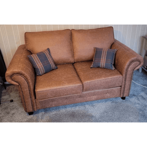 Oakland Tan Suede 2 Seater Sofa