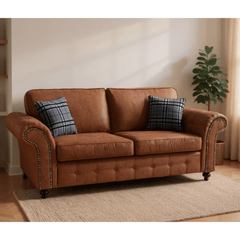 Oakland Tan Suede 3 Seater Sofa
