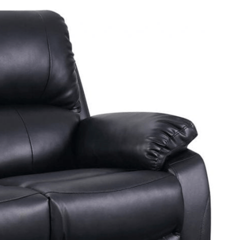 Roma Black Leather Manual Recliner 3+2 Seater  Sofa Set