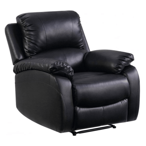 Roma Black Leather Manual Recliner Armchair