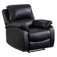 Roma Black Leather Manual Recliner Armchair