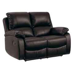 Roma Brown Leather Manual Recliner 2 Seater Sofa