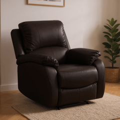 Roma Brown Leather Manual Recliner Armchair