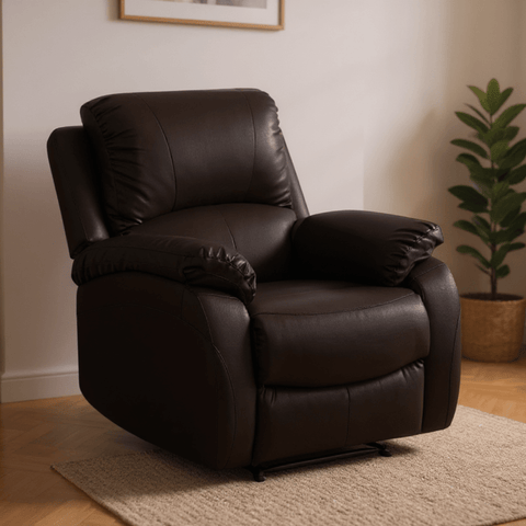 Roma Brown Leather Manual Recliner 3+2+1 Seater Sofa Set