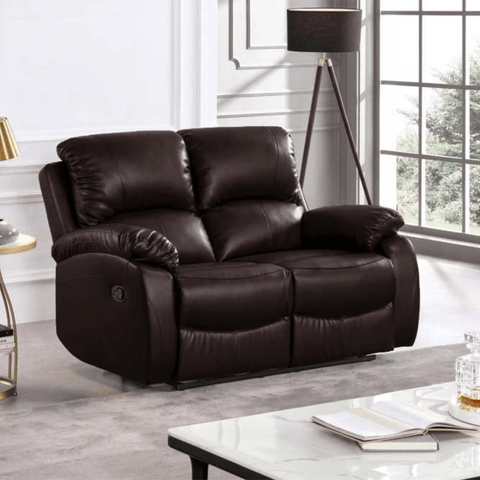 Roma Brown Leather Manual Recliner 2+2 Seater Sofa Set