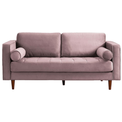 Scott Dusty Rose Velvet 2 Seater Sofa
