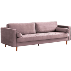 Scott Dusty Rose Velvet 4 Seater Sofa